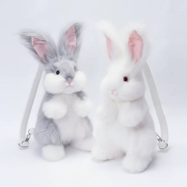 Bear Hugs Realistic Angora Rabbit Plush Backpack