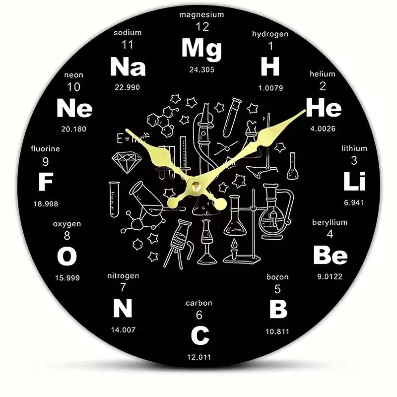 Quantum Silent Periodic Table Wall Clock