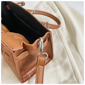 BRKN Architectural Facade Croco-Embossed Handbag