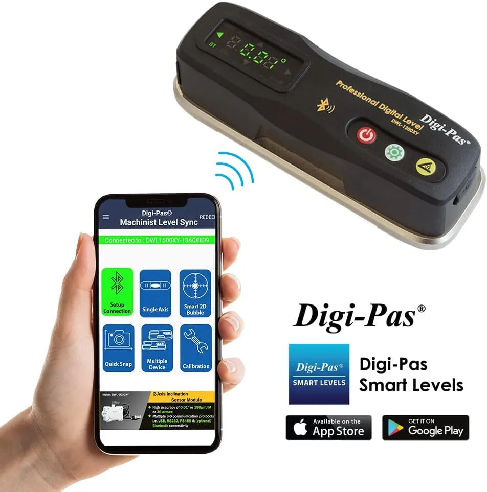 Digi-Pas DWL-1300XY Digital Machinist Precision Level & Inclinometer