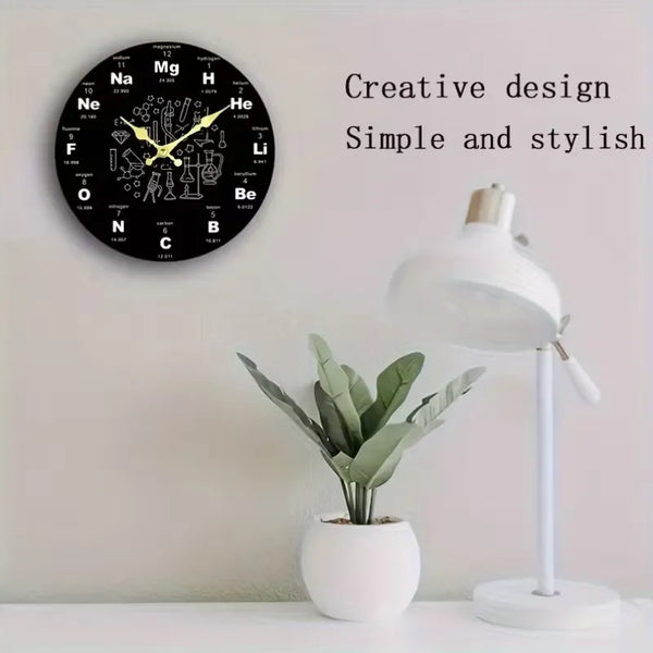 Quantum Silent Periodic Table Wall Clock