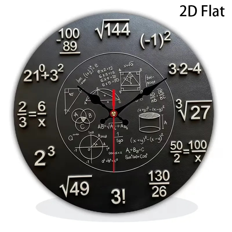 Quantum Dimension Mathematical Wooden Wall Clock