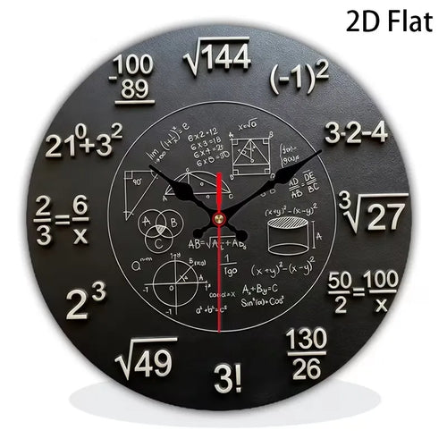 Quantum Dimension Mathematical Wooden Wall Clock