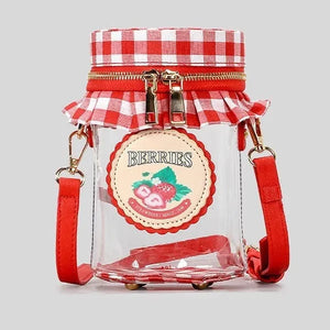 Berry-Sweet Strawberry Jam Jar Crossbody Bag