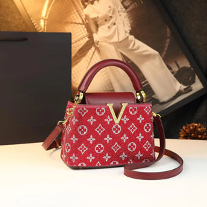 Prism Monogram Luxe Leather Satchel
