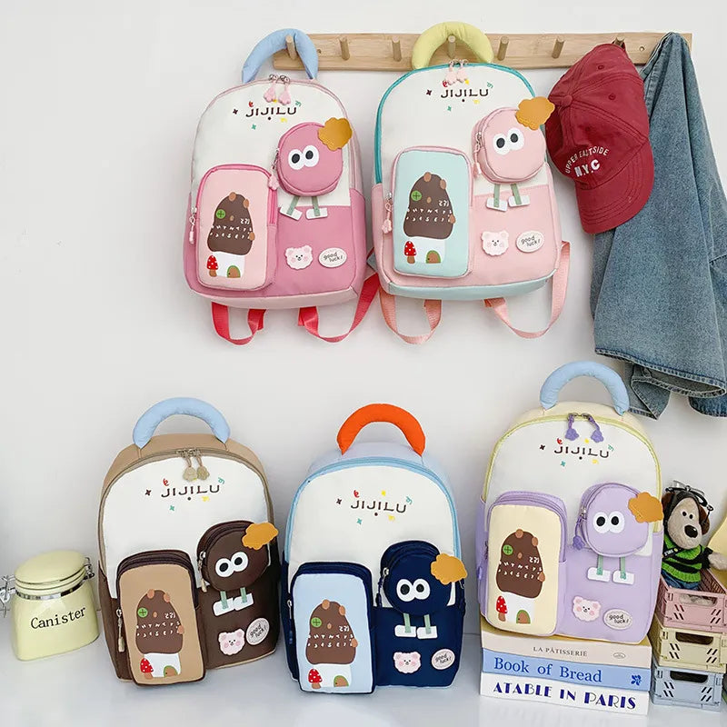 Jijilu Pastel Cartoon School Backpack