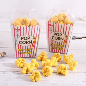 Popcorn Simulation Grip Cap Eraser (Set of 12)