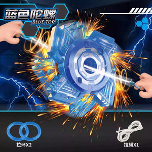Spark-Burst Velocity Blade Pull-String Battle Top