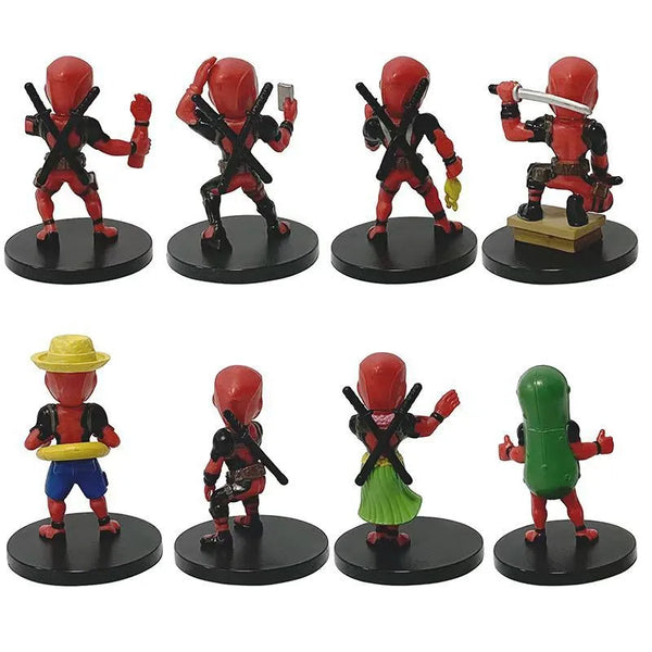 Multiverse Madness Chibi Deadpool Figurines (Set of 8)