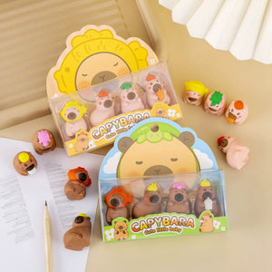 Capybara 3D Figurine Eraser Set