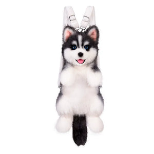 Bear Hugs Siberian Husky Pup Simulation Plush Backpack