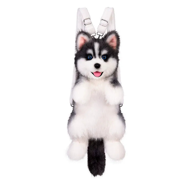 Bear Hugs Siberian Husky Pup Simulation Plush Backpack