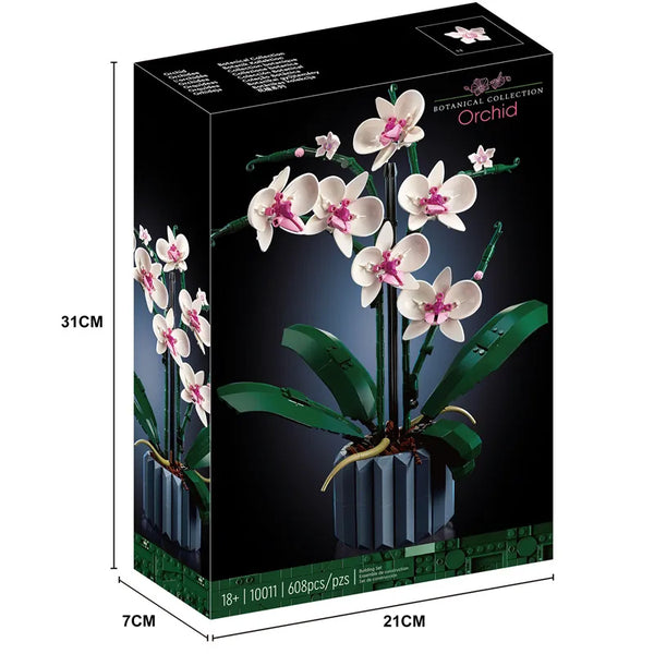 Orchid Flowers Botanical Building Blocks (608 Pcs)