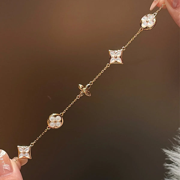 Monogram Luxe Five-Flower Mother-of-Pearl Bracelet