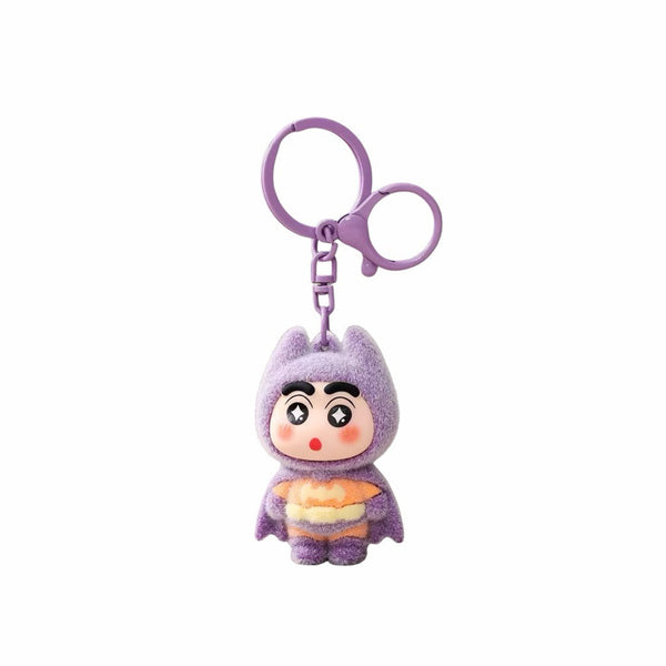 Bat Hero Shinchan Flocked Keychain