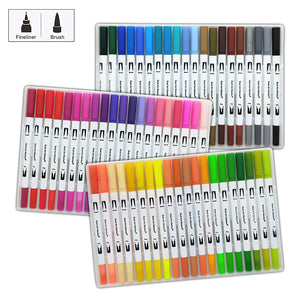 Chromatic 60-Color Dual Tip Brush Pen Set