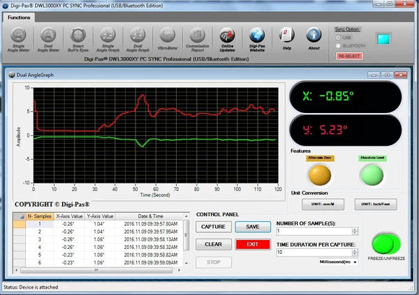 Digi-Pas DWL-3000XY-B 2-Axis Digital Machinist Precision Level & Inclinometer System