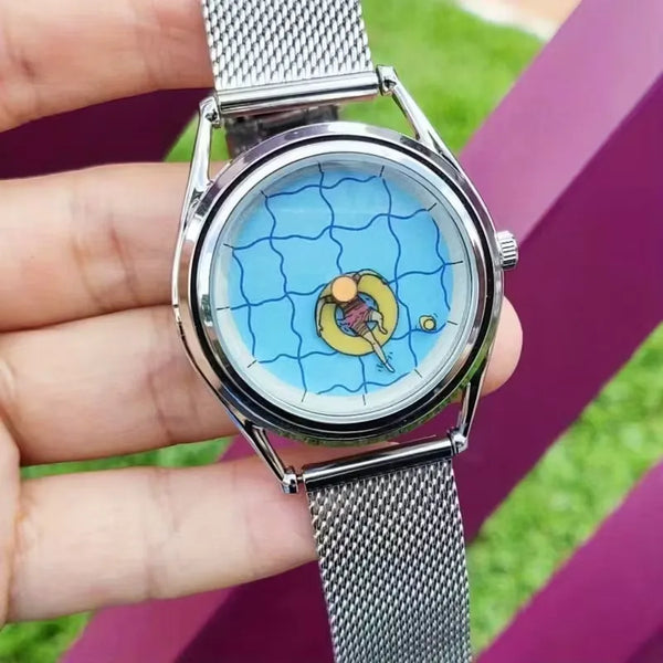 Lazy Afternoon Pool Floating Swimmer Novelty Watch