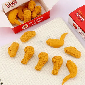 Fried Chicken Simulation Eraser (Set of 8)