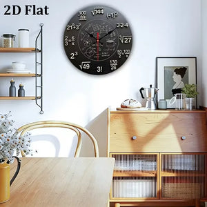 Quantum Dimension Mathematical Wooden Wall Clock