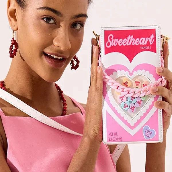 Berry-Sweet Sweetheart Candy Box Crossbody Bag