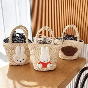 Miffy Meadow Woven Basket Bag