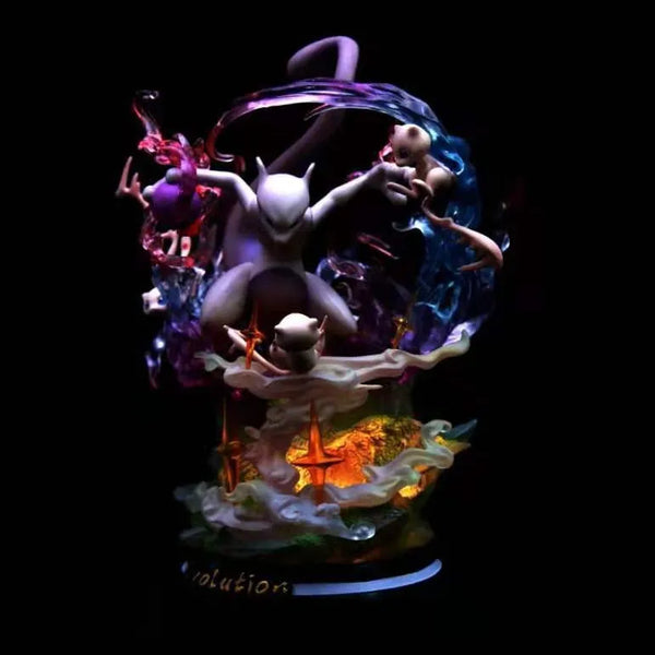 Mewtwo & Mew Illuminated Psystrike Vortex Ver. Figure (25 cm)
