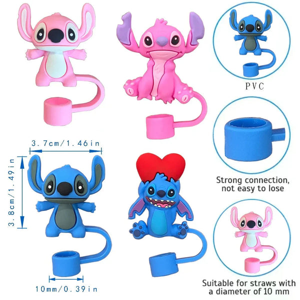 Cute Stitch Tumbler Straw Cap