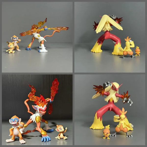 Infernape & Blaziken Evolution Line Figures (Set of 3)