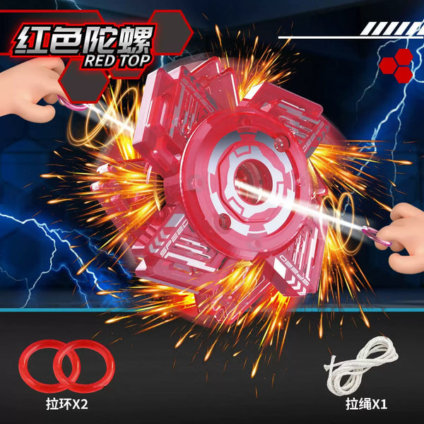 Spark-Burst Velocity Blade Pull-String Battle Top