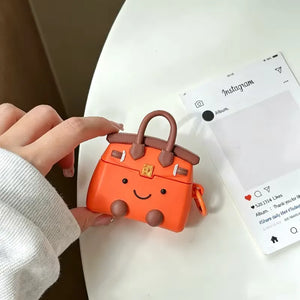 Orange Luxury Parisian Handbag Silicone Case (For AirPods)