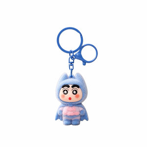 Bat Hero Shinchan Flocked Keychain