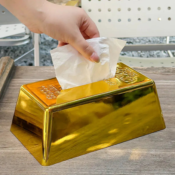 Gold Brick Novelty Tissue Box