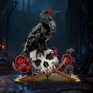 The Crow, Skull & Crimson Rose 3D Art Building Blocks (733 Pcs)