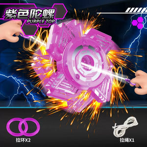 Spark-Burst Velocity Blade Pull-String Battle Top
