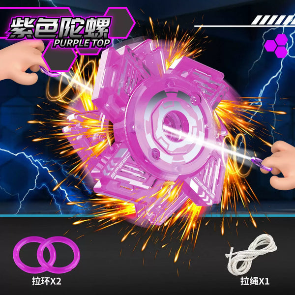 Spark-Burst Velocity Blade Pull-String Battle Top