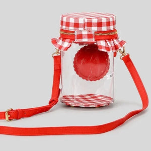 Berry-Sweet Strawberry Jam Jar Crossbody Bag