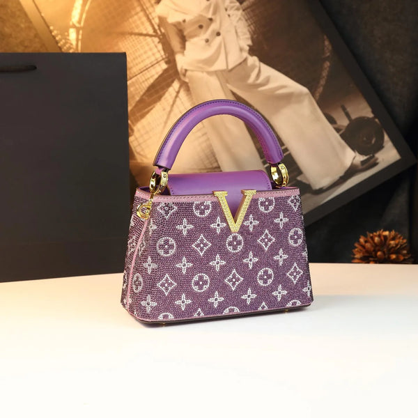 Prism Monogram Luxe Leather Satchel