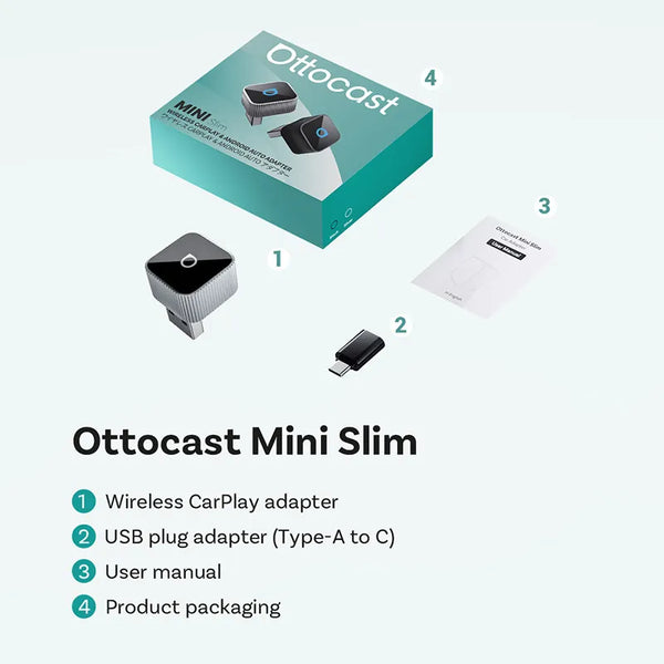 Ottocast Mini Slim Wireless Car Play & Android Adapter