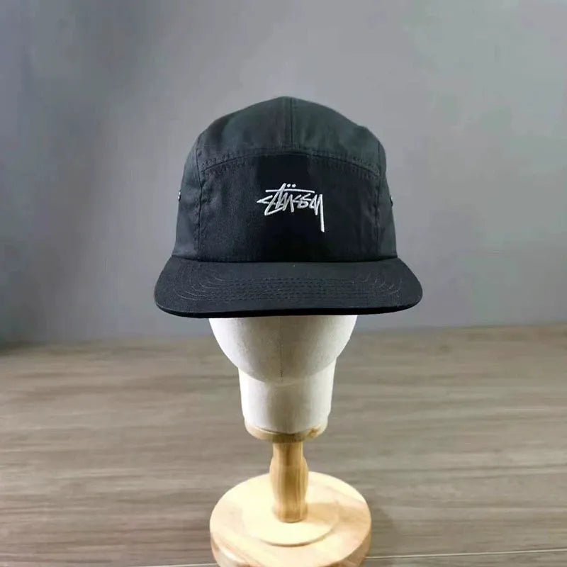 Stussy Black Stock Adjustable Skateboard Cap