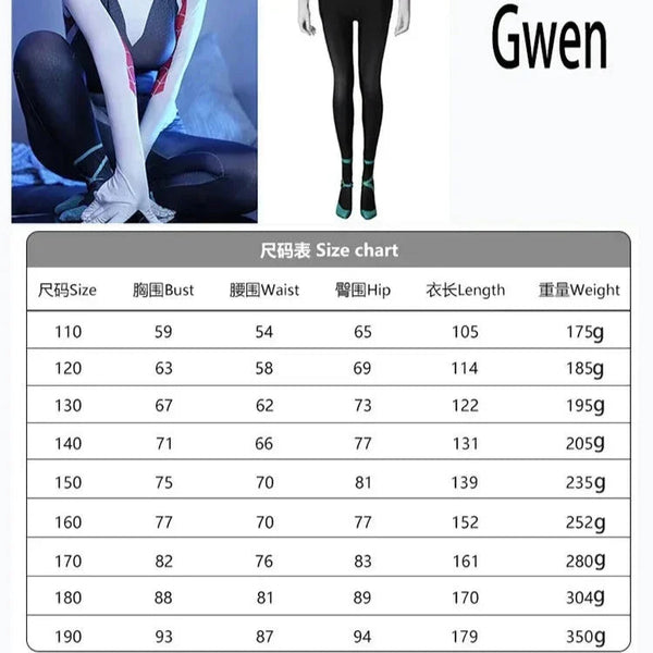 Spider Gwen Anime Full Body Costume