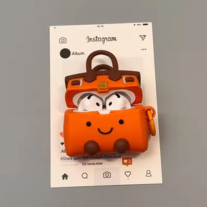 Orange Luxury Parisian Handbag Silicone Case (For AirPods)
