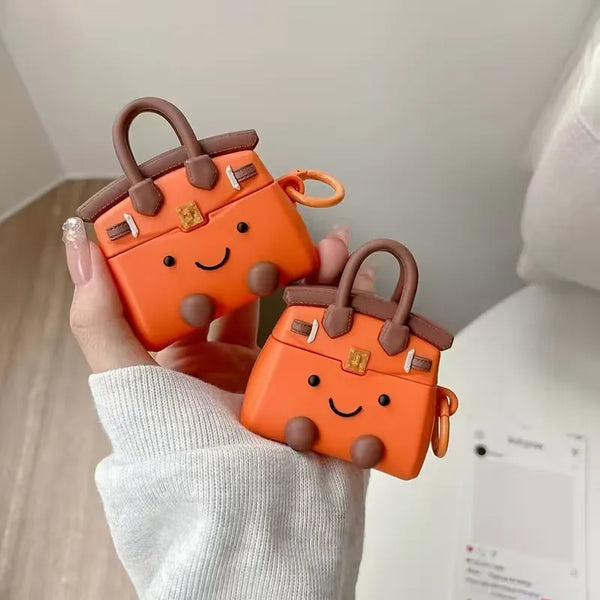 Orange Luxury Parisian Handbag Silicone Case (For AirPods)