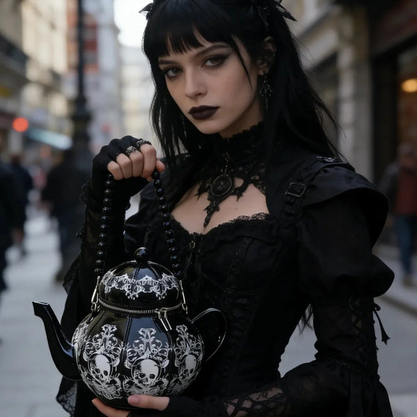 Nocturnia Gothic Brew Skull Teapot Bag