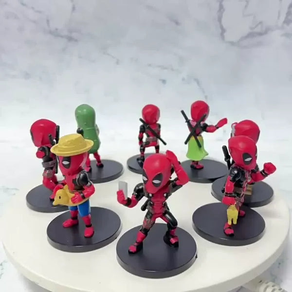 Multiverse Madness Chibi Deadpool Figurines (Set of 8)