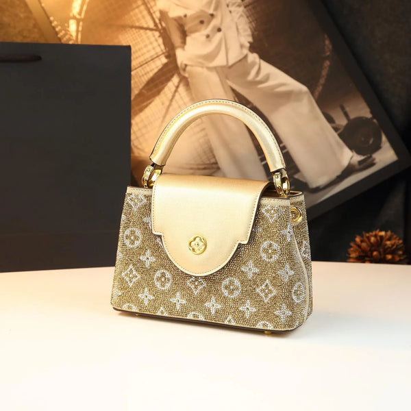 Prism Monogram Luxe Leather Satchel