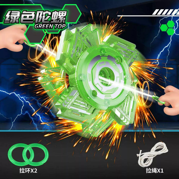 Spark-Burst Velocity Blade Pull-String Battle Top