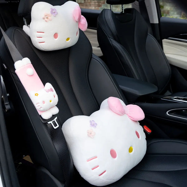 Hello Kitty Pastel Floral Premium Belt & Car Pillow
