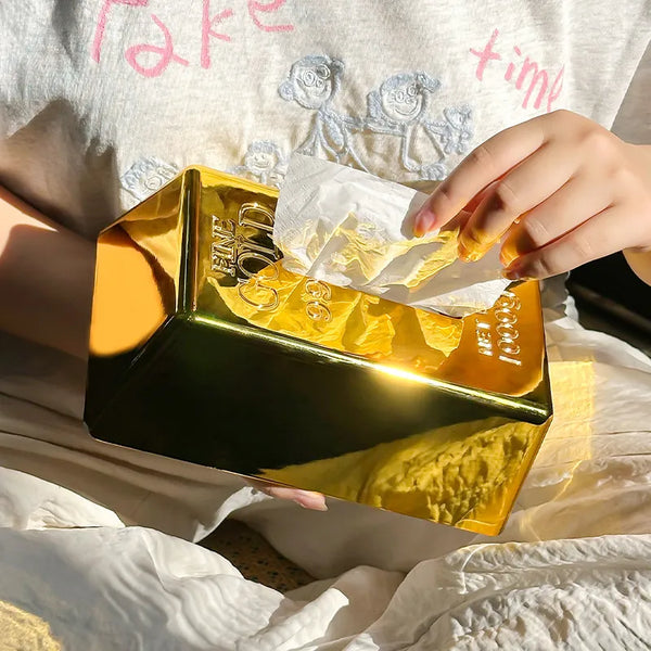 Gold Brick Novelty Tissue Box