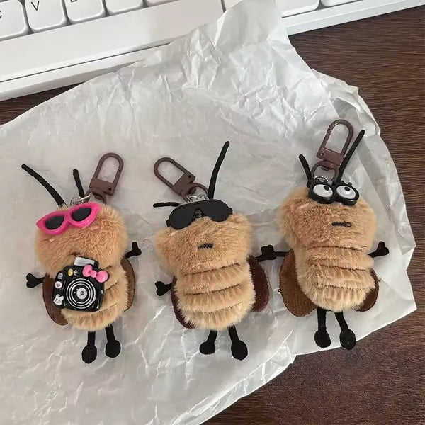 Creepy-Cute Cockroach Plush Keychain